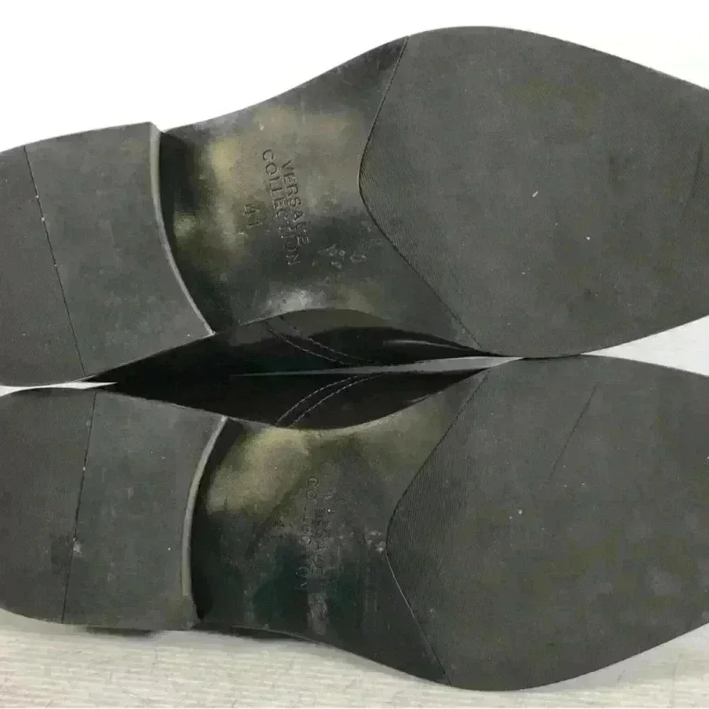 Versace Collection Men’s Black Monk Strap Dress Shoes 41 Leather Buckle Formal